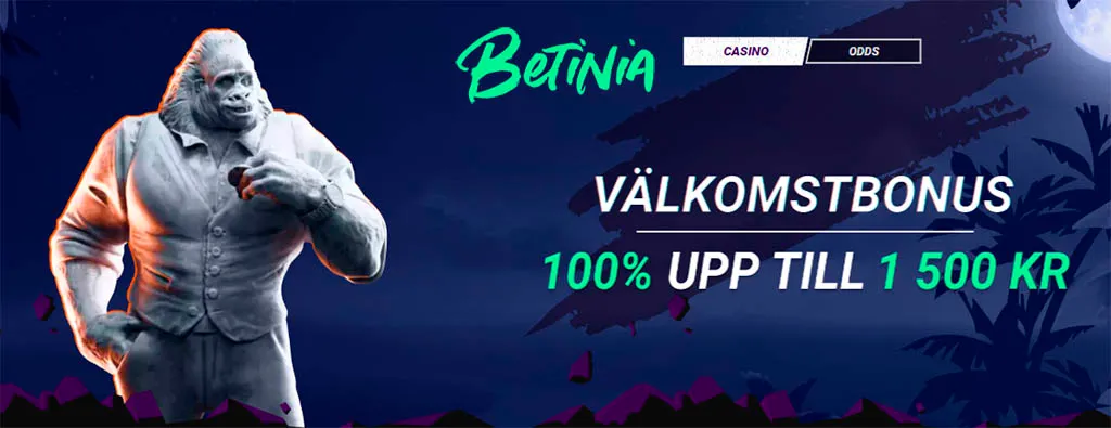 Betinia casino velkomstbonus 2022 og 2023