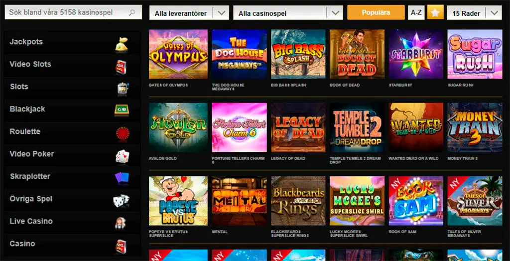 Casinospel hos Videoslots