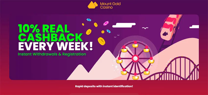 Mount Gold Casino ger dig 10% cashback